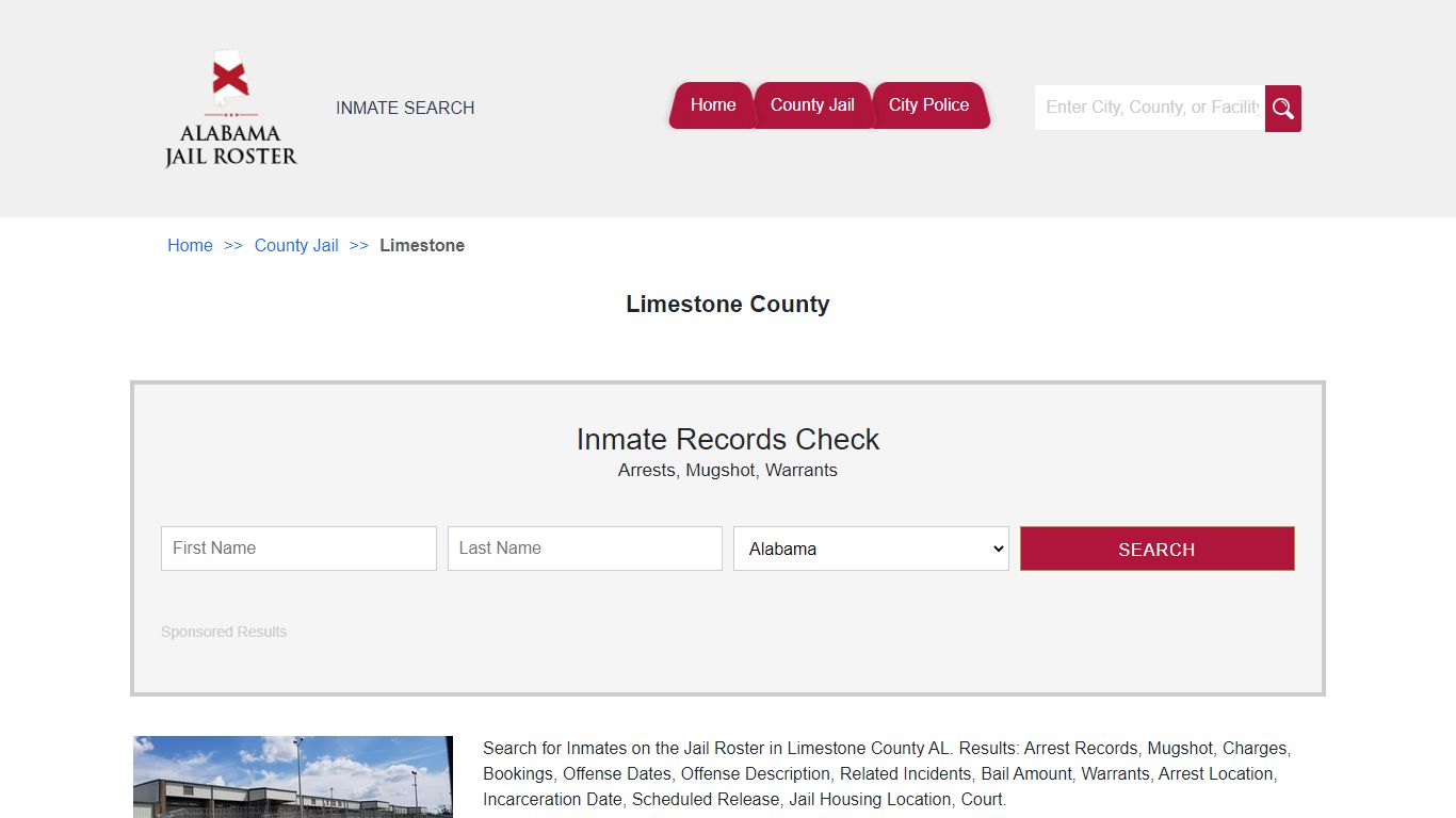 Limestone County | Alabama Jail Inmate Search